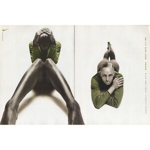 Vintage 1999 Nike‎ Dri Fit Print Ad Women's Athletic Fitness Fashion Decor